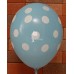 Pastel Blue - White Polkadots Printed Balloons
